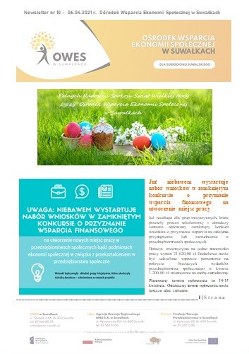 Okładka Newsletter nr 10 - 06.04.2021 r.