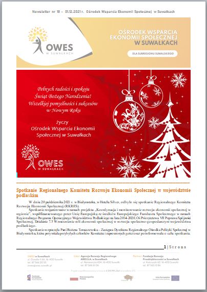 Okładka Newsletter nr 18 - 01.12.2021 r.