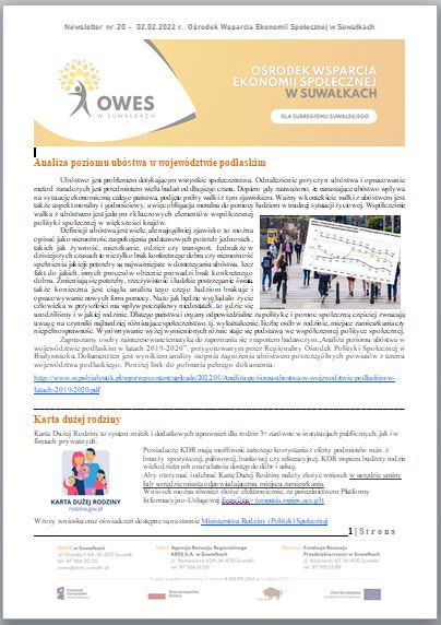 Okładka Newsletter nr 20 - 02.02.2022 r.